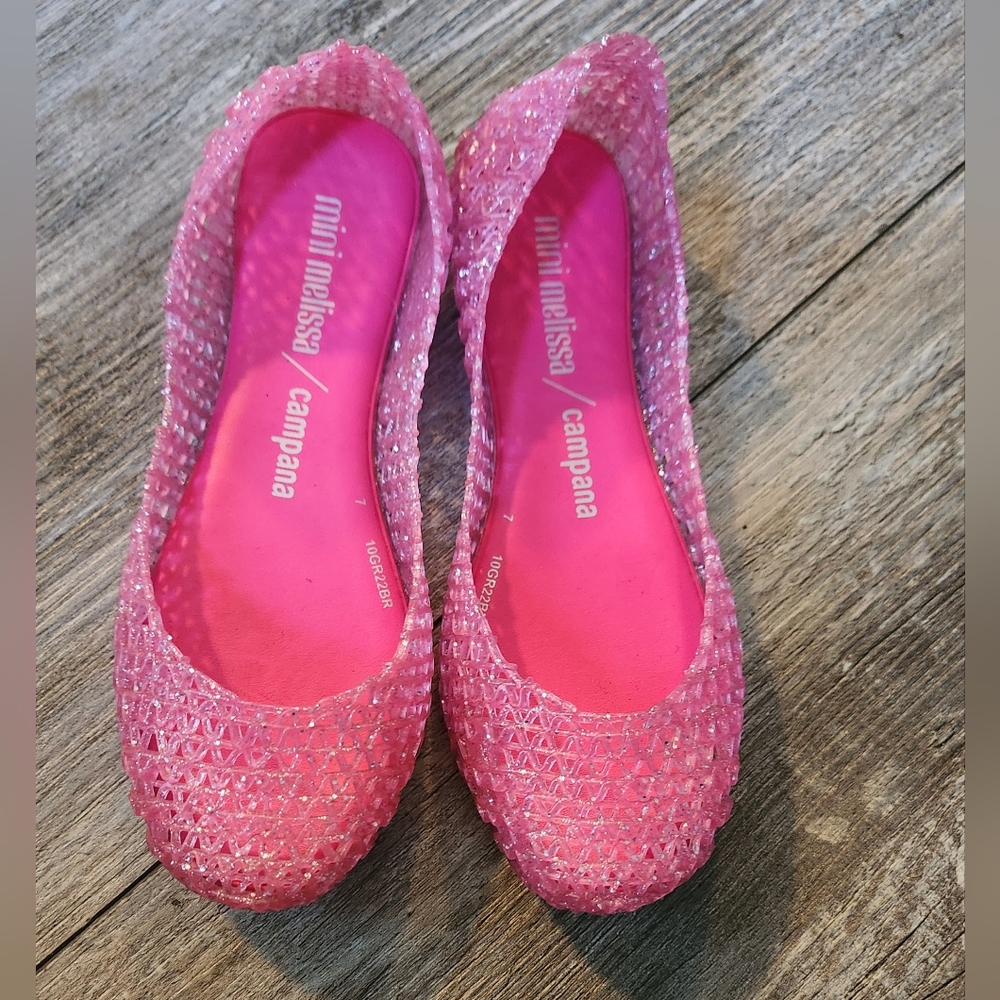 Mini Melissa Toddler Girls Campana Zigzag Slides- Pink